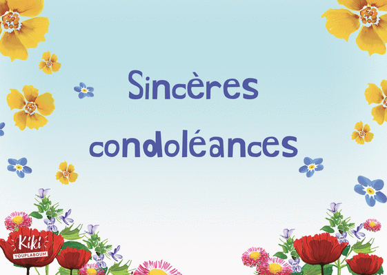 Carte Condoléances et fleurs de printemps Carte condoléances fleurs