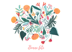 Carte Belle fête fleurie Carte bonne fête avec des fleurs