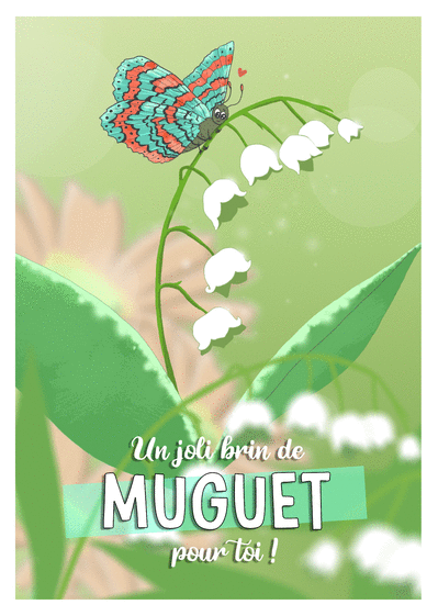 Carte Joli brin de muguet pour toi Carte 1er mai