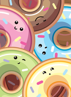 Carte Les donuts mignons Carte de gastronomie