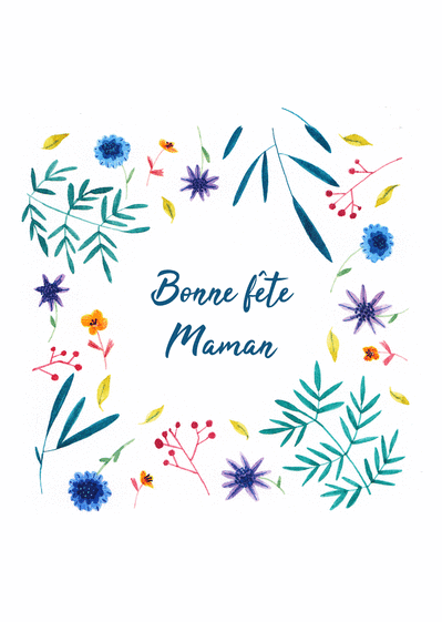 Carte Bonne fête maman colorée et douce Carte fête des mères