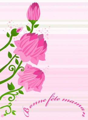 Carte Bonne fete maman rose Carte fête des mères avec des fleurs