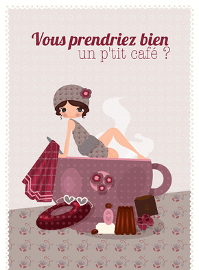 Carte Vous prendriez bien un café Carte d'invitation divers