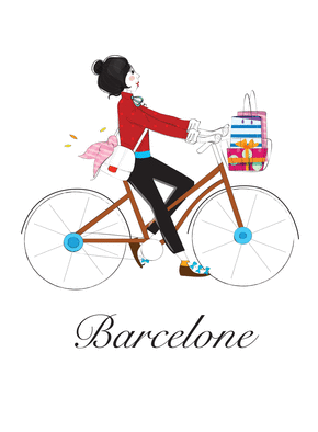 Carte En vélo à Barcelone Carte postale Espagne