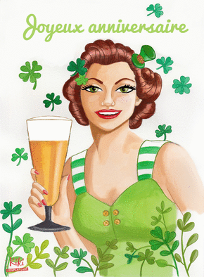 Carte Bière irlandaise d`anniversaire Carte anniversaire on boit à ta santé