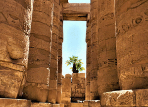 Carte Temple Karnak en Egypte Carte postale de voyage
