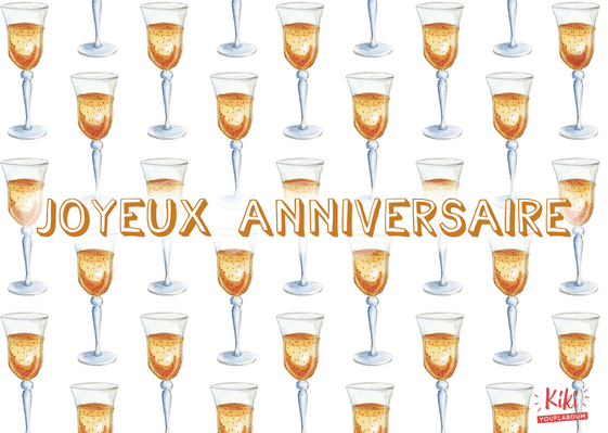 Carte Coupes de Champagne pour ton anniversaire Carte anniversaire on boit à ta santé