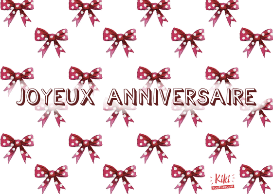 Carte Anniversaire et petits noeuds rouges Carte anniversaire personnalisée