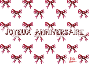 Carte Anniversaire et petits noeuds rouges Carte anniversaire personnalisée