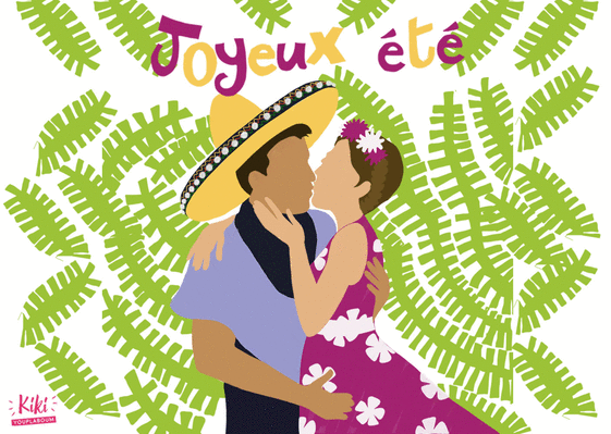 Carte Joyeux été exotique Carte postale de Juillet et d'été
