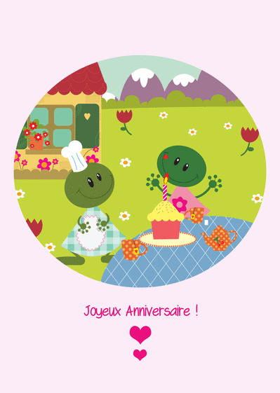 Carte Invitation le goûter des grenouilles Carte anniversaire enfant