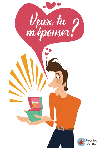 Carte Veux-tu m`épouser en bande dessinée Carte de fiançailles