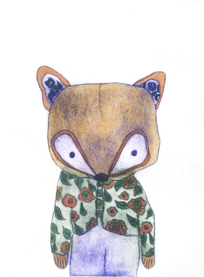 Carte Petit renard timide Carte d'animaux
