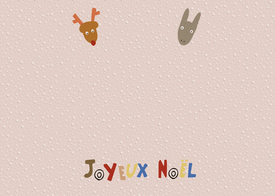 Carte Joyeux Noël du boeuf et de lâne Carte de noel