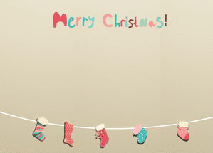 Carte Merry Christmas et les chaussettes de Noël Carte noël personnalisée