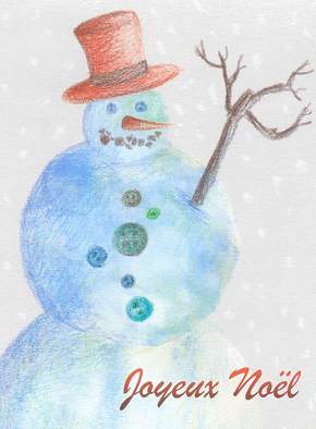 Carte Monsieur bonhomme de neige Carte de Noël enfant
