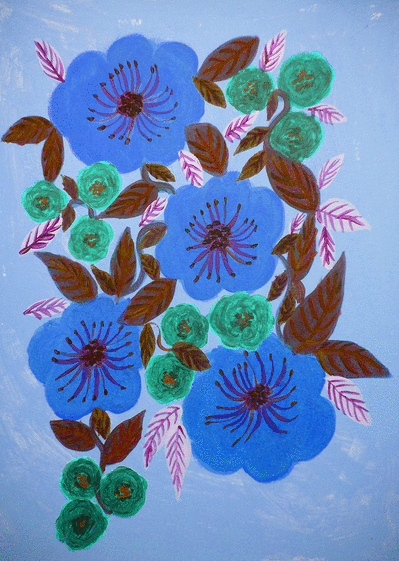 Carte Fleurs bleues en toutes occasions Carte avec des fleurs