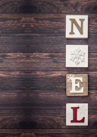 Carte Noël sur fond de bois Carte noël personnalisée
