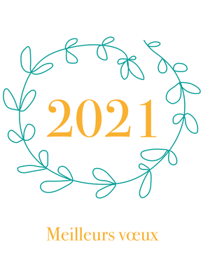 Carte Bonne année florale et minimaliste Carte de voeux Nature 2021