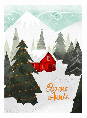 Bonne ann&eacute;e et petite cabane dans les bois