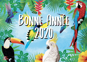 Bonne ann&eacute;e et oiseaux tropicaux