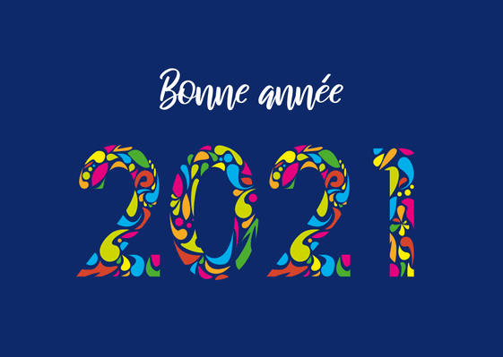Carte La bonne année 2022 lumineuse et douce bleu foncé Carte de voeux tendance 2022