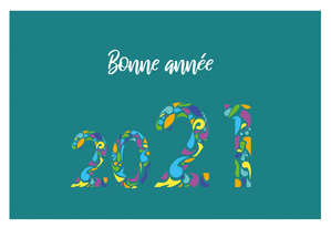 Carte La bonne année 2022 lumineuse et douce turquoise Carte de voeux tendance 2022