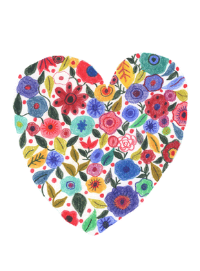 Carte Coeur d`amour plein de fleurs Carte avec coeurs