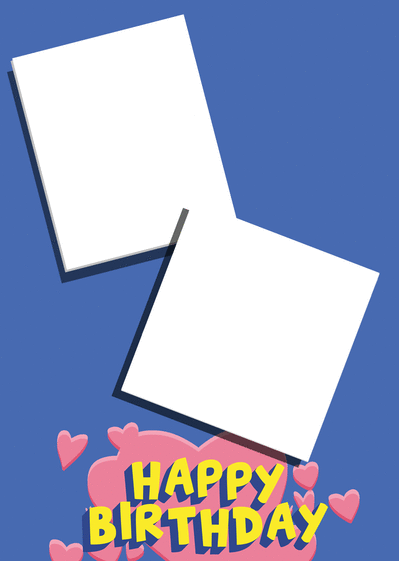 Carte Polaroïdes d`anniversaire girly Carte anniversaire personnalisée