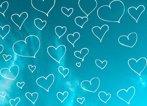 Carte Faire-part de mariage et coeurs dans le ciel Faire-part de mariage