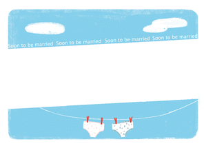 Carte Faire-part de mariage culottes suspendues Faire-part de mariage