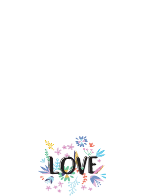 Carte Faire-part de mariage love et fleurs colorées Faire-part de mariage