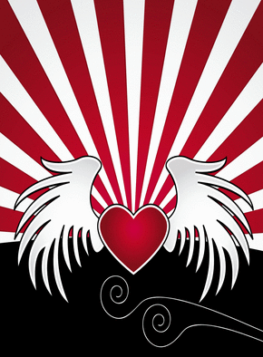 Carte Coeur et ailes d ange Carte avec coeurs