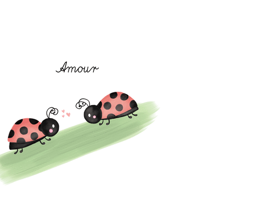 Carte Un amour de coccinelles Carte Saint Valentin personnalisée
