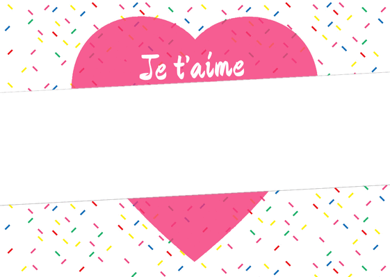 Carte Un gros coeur de confettis Carte Saint Valentin personnalisée