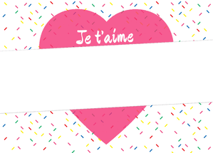 Carte Un gros coeur de confettis Carte Saint Valentin personnalisée