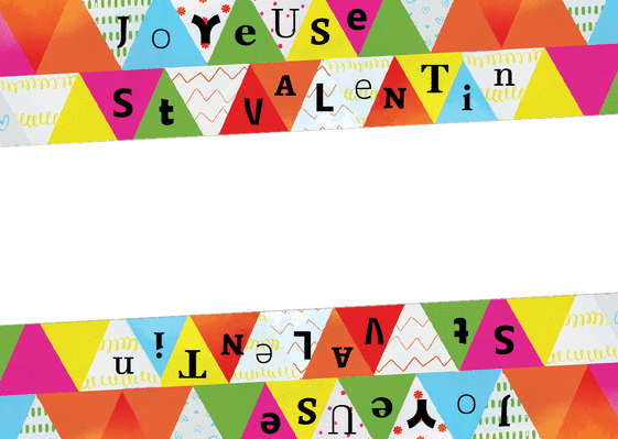 Carte Joyeuse St Valentin colorée Carte Saint Valentin personnalisée