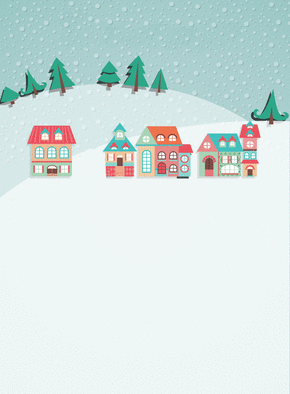 Carte Les maisons perchées sur la montagne Carte de Février et d'hiver