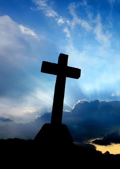 Carte Croix dans le ciel Carte condoléances religieuses