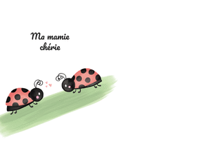 Carte Coccinelle pour ma mamie chérie Carte personnalisée fête des mamies