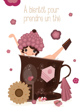 Carte A bientôt pour prendre le thé Carte pour dire bonjour