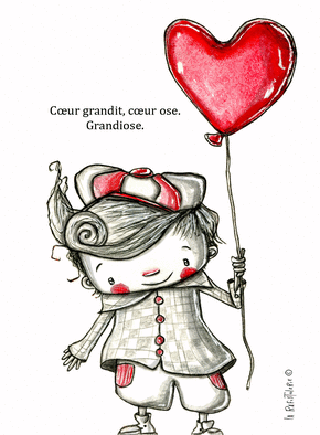 Carte Coeur grandit coeur ose Carte saint valentin