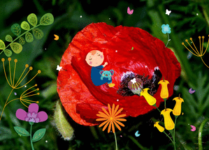Carte Naissance dans une jolie fleur Carte félicitations naissance garçon