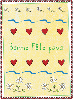 Carte Des coeur et des fleurs pour papa Carte de fête des pères