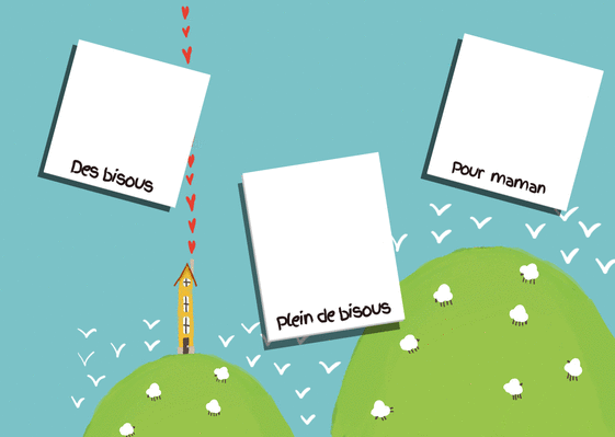 Carte Plein de bisous pour maman Carte bonne fête maman personnalisée