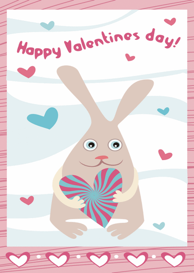 Carte Petit lapin de la saint-valentin Carte Saint Valentin humour