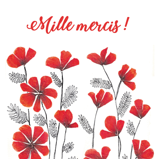 Carte Mille mercis fleuris Carte remerciement