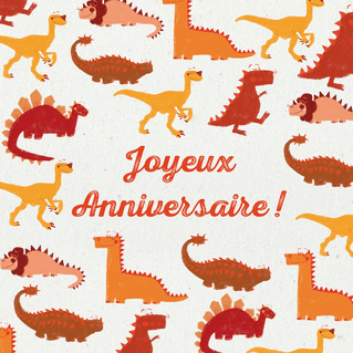 Carte Joyeux anniversaire fan de dinosaures Carte anniversaire enfant