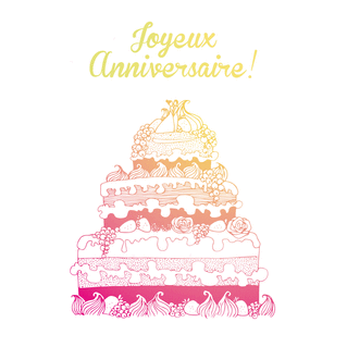 Carte Gâteau d`anniversaire coloré Carte gateau d'anniversaire