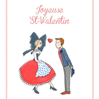 Carte Saint valentin à l`alsacienne Carte St Valentin originale